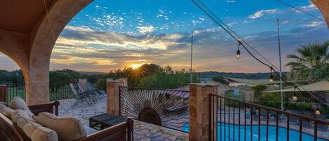 Watch the best sunsets from the deck overlooking Lake Travis