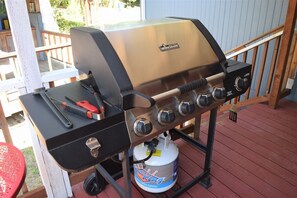 Grill on back deck