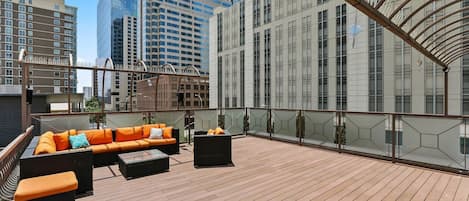 Relax on the downtown rooftop deck!