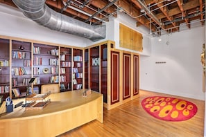 As you enter the loft, you are greeted by an in-home workspace perfect for corporate travelers.