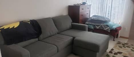 Comfy living room couch.