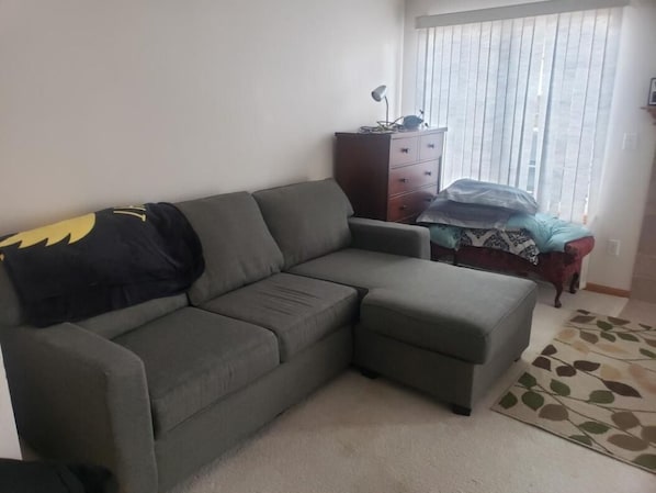 Comfy living room couch.