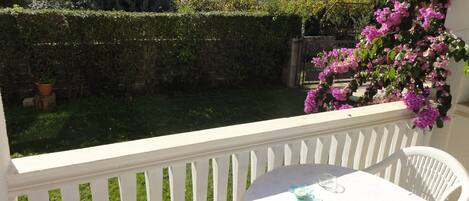 Own balcony - street and garden view