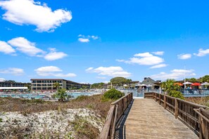 Private Beach Access - Skip stuffing the beach toys and coolers into the back of the car then lumbering what you can carry down to the shore. It will take moments to get back to the condo for more supplies!