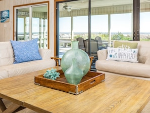 Living area overlooking the ocean