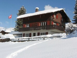 Ciel, Neige, Bâtiment, Fenêtre, Arbre, Maison, Pente, Nuage, Drapeau, L'Hiver