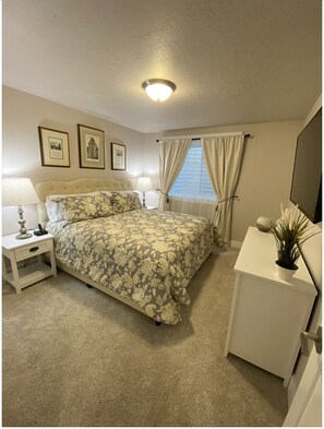 King Bedroom #2 - Dresser, Flat Screen TV, Closet, Nightstands