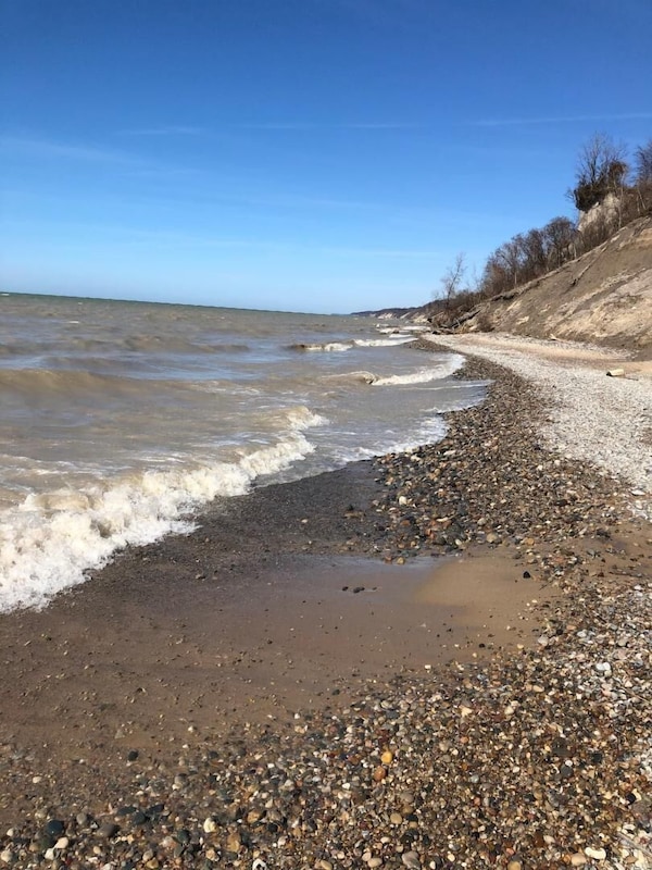 When small rocks wash up there's lots of beach glass to be found!