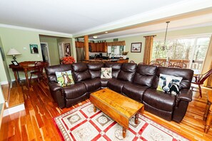 New leather sectional with power recliner