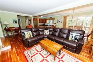 New leather sectional with power recliner