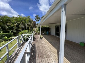 Plenty of deck space to enjoy on wet or fine days.
