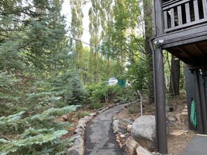 Side walkway to main floor
