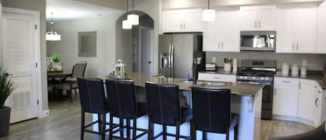 kitchen and dining area