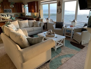View INCREDIBLE SUNSETS right from the couch!  Soak in ever changing ocean views
