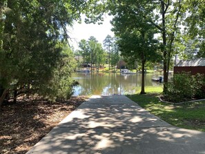 Concrete boat ramp.