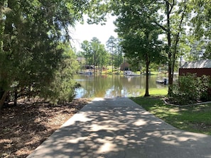 Concrete boat ramp.