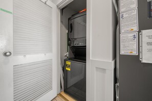 Pack light with a washer and dryer in the unit.