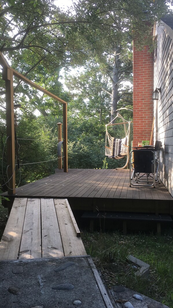 Deck off the kitchen/ living area