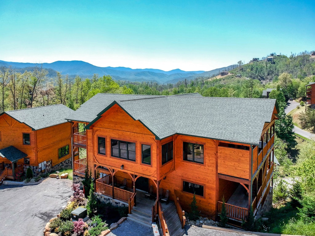 aerial view of bear tracts cabin