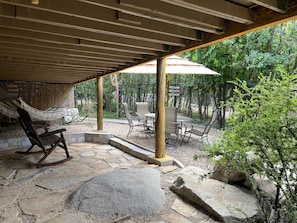 Spacious, private outdoor living areas - 1/2 acre. Summertime hammock snoozing