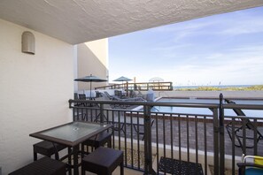 Private Balcony leading to Pool and Beach!