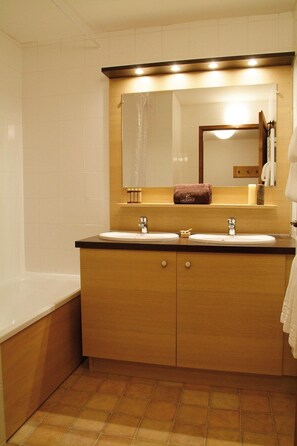 Get ready for your day in the bathroom.