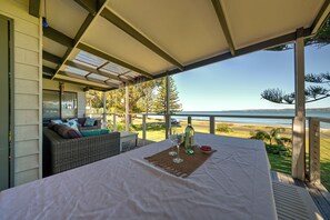 View for the deck with a wine in hand