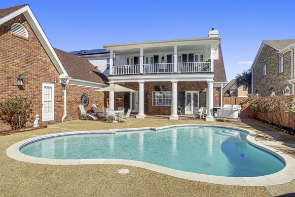 Building, House, Water, Pool, Mansion
