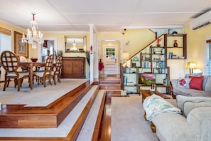 Large open living and dining area