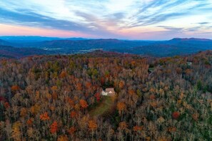 A drone shot of the exquisite fall foilage in Western NC.