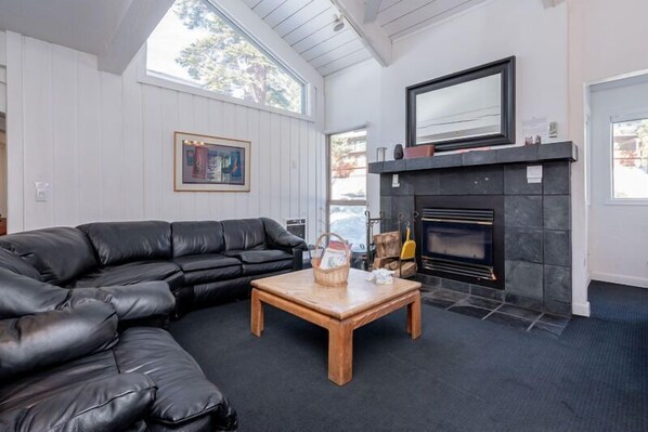 Living Room, Wood Burning Fireplace