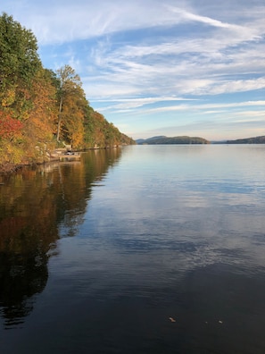 View of the fall foliage from the dock