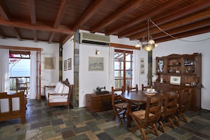 living room and dining area