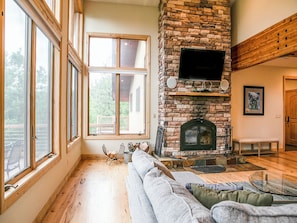 Main Level Great Room with Wood-Burning Fireplace