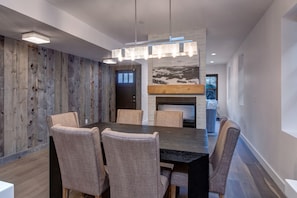 Wood-Paneled Wall Dining Room