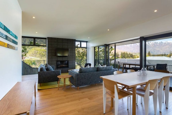 Living room with fireplace