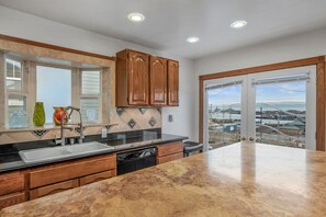 kitchen, view of water