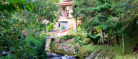 Your private retreat, nestled amongst the trees, overlooks the tranquil river.