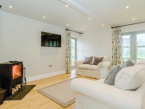 Delightful living room with wood burner | The Pig Sty, Chew Magna, near Bath