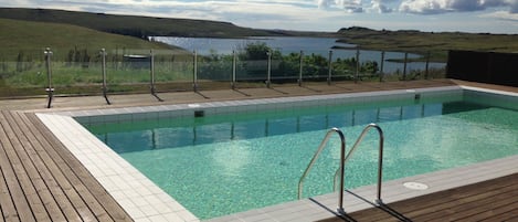 Geothermal heated pool.