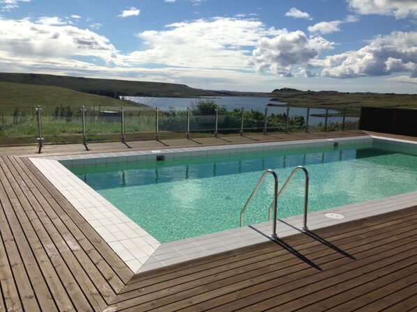 Geothermal heated pool.