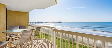 Covered Balcony with Seating & Unobstructed Ocean Views