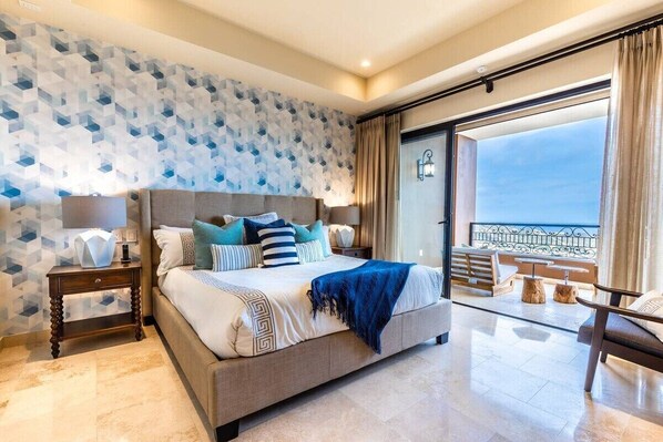 KS Master Bedroom leading to the private terrace and wonderful Pacific view