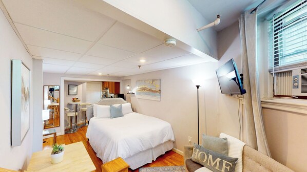 Soft linens and a calming, homey setup