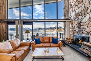 Living Area with Wood Fireplace - Living Area with Wood Fireplace