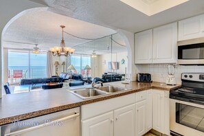 Stainless appliances in the kitchen