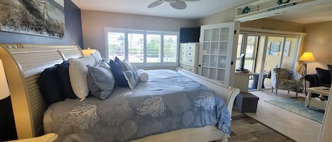 Primary bedroom opens to living area