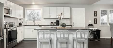 Large kitchen island for entertaining