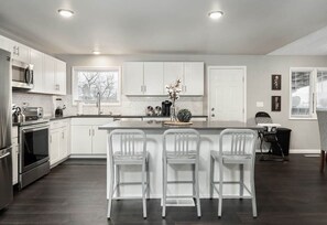 Large kitchen island for entertaining