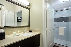 Get ready for your day in the bathroom.